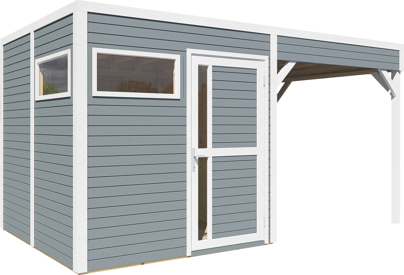 Bertilo Gartenhaus Cubus 2 Lounge - 19 mm grau