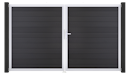 GroJa Solid Tor 2-flügelig 3000 x 1800 mm, Alu-Rahmen EV1