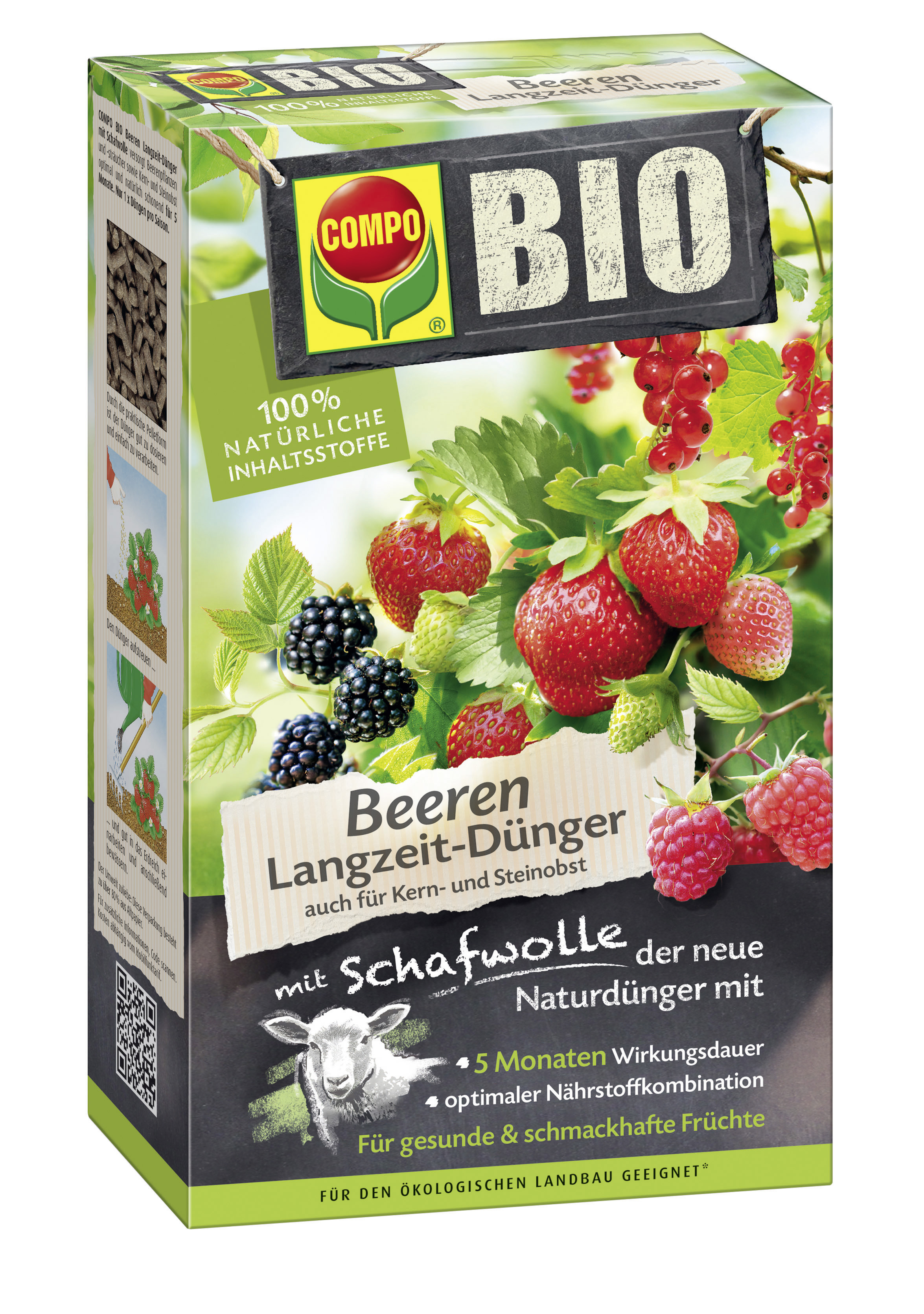 COMPO BIO Beeren Langzeit-Dünger mit Schafwolle 2 kg