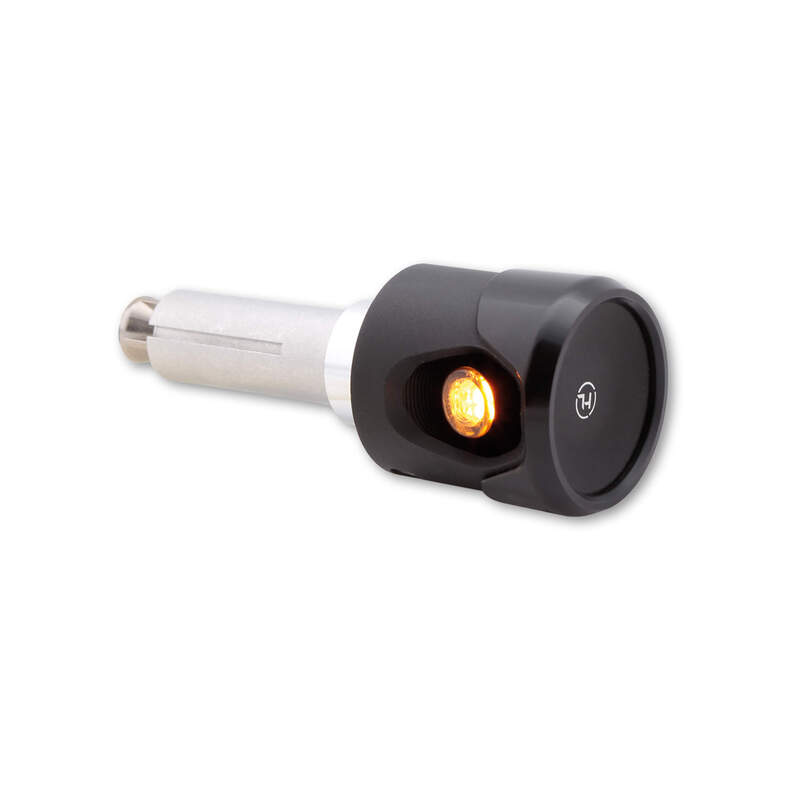 HIGHSIDER pro Akron-Flash LED Bar End Indicator Gehäuse Schwarz / Linse Orange (Paar), Vorn