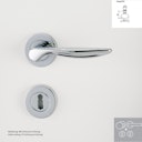 Vorschaubild Griffwerk Wechselgarnitur FRANCESCA-Chrom - Schraubrosette - Auslaufartikel