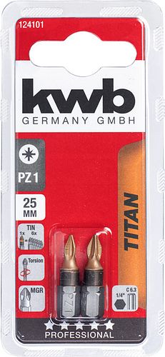 kwb 2 Bits 25mm PZ 1 Titan SB 124101