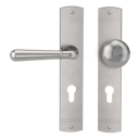 Vorschaubild Griffwerk FABIO -Samtgrau Langschild-Garnitur -sichtbar verschraubt -Knopf R21 -WL -TS 40-45mm