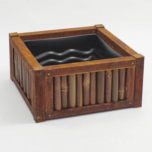 BambusBASIS Terrassenteich Cortenstahl mit verschiedenen Bambusfüllungen