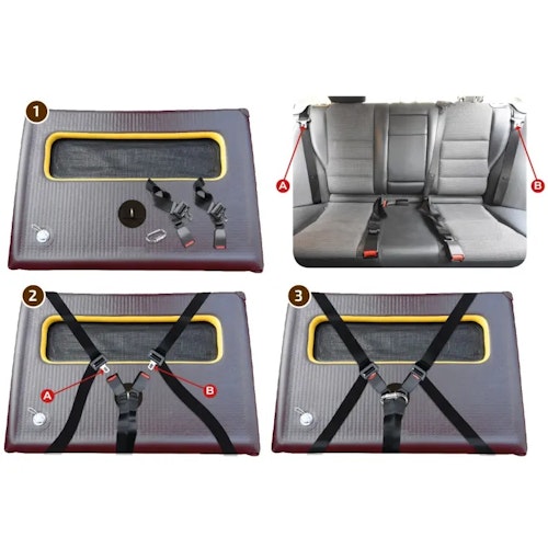 TAMI Backseat Box Hundebox mit Airbagfunktion braun