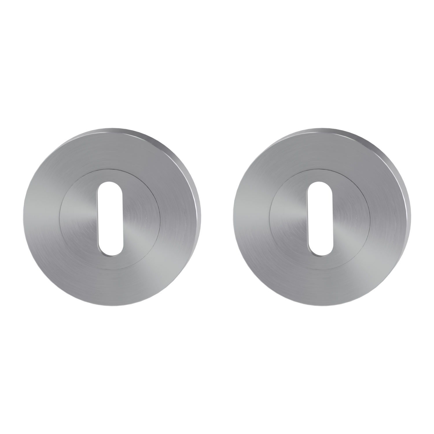 Griffwerk Schlüsselrosettenpaare BB (Buntbart-Schloss) ONE-Rosette (flach, abgerundet) Seidenweiss