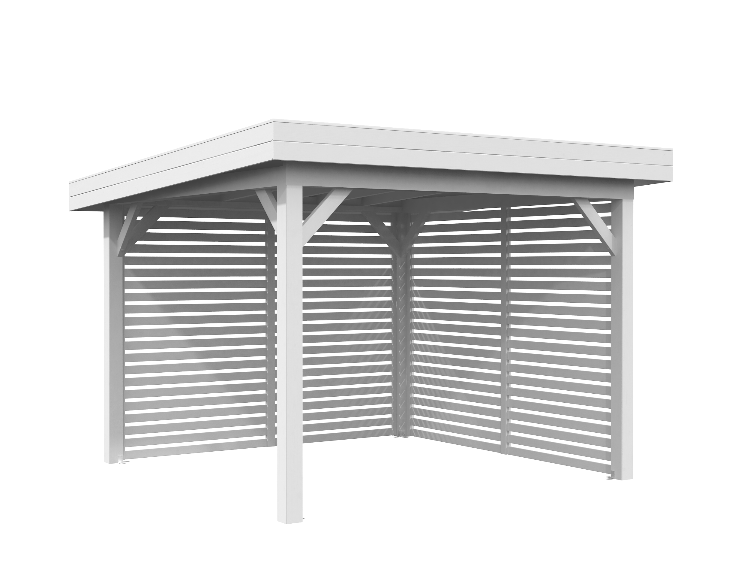 Palmako Carport/Pavillon Connect Lenna 8,3 m² Set 302 weiß lackiert