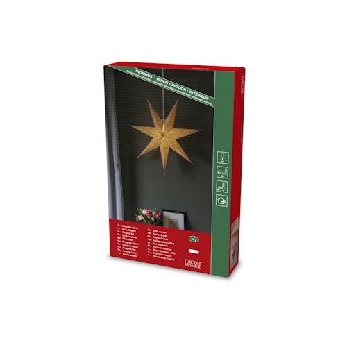 Konstsmide Weihnachtsbeleuchtung Weihnachtsstern Leinenoptik in hanffarben, 60 cm