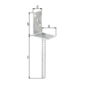 Alberts® L-Pfostenträger mit Betonanker Breite: 80mm Höhe: 104mm