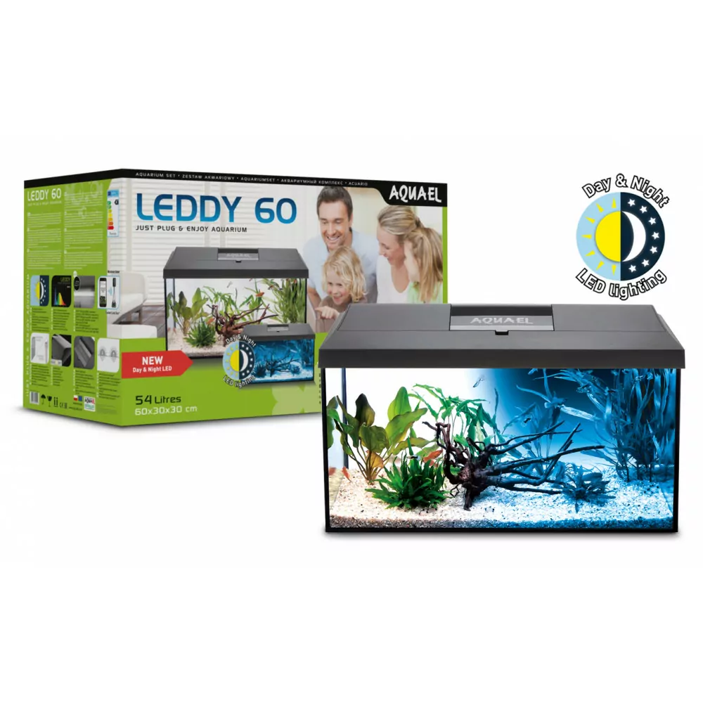 AQUAEL Aquarienset LEDDY Day&Night 60 schwarz 2.0