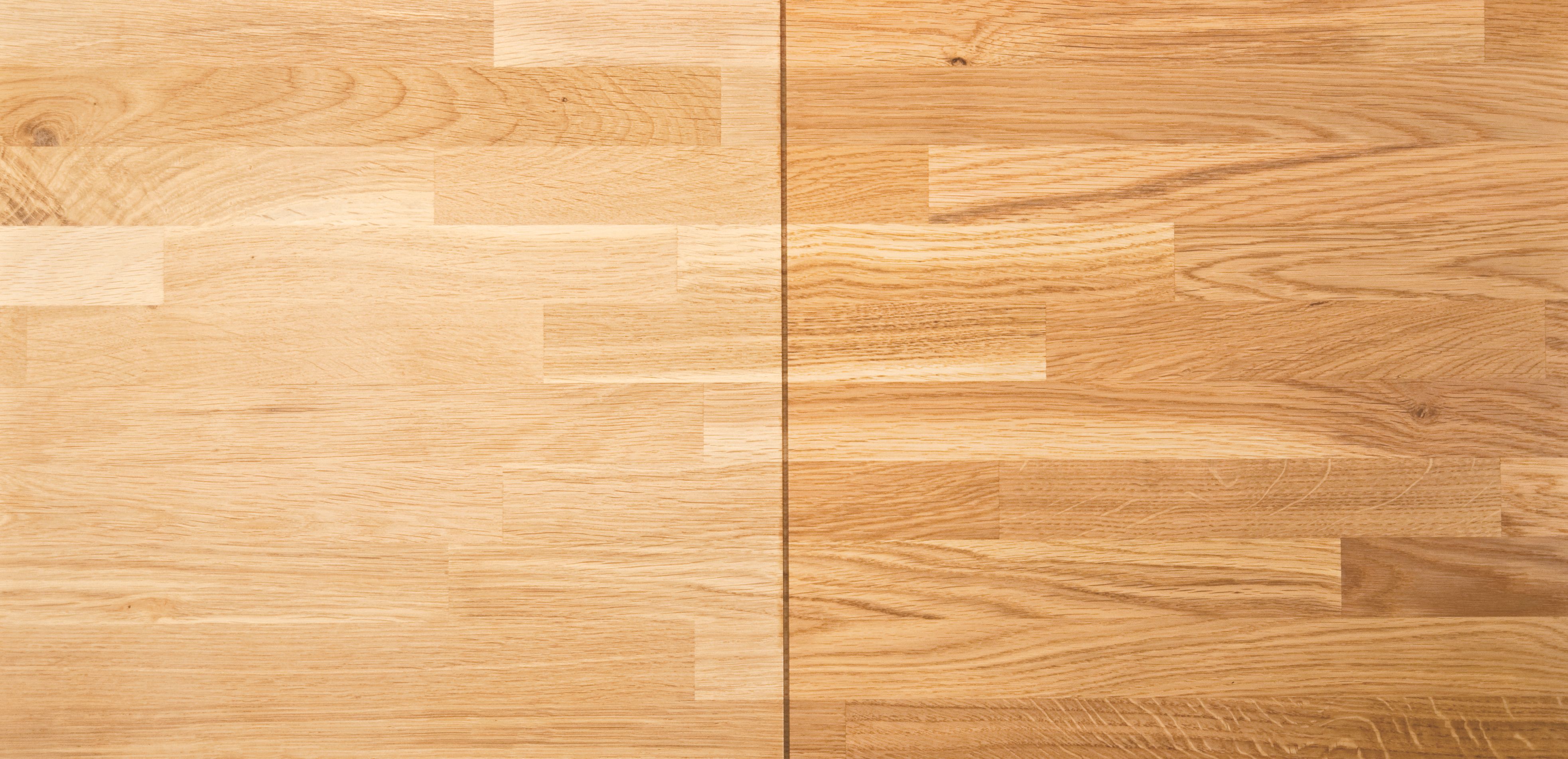 OSMO Arbeitsplatte Eiche Naturwuchs unbehandelt, eine Längskante gerundet 630 x 3000 mm
