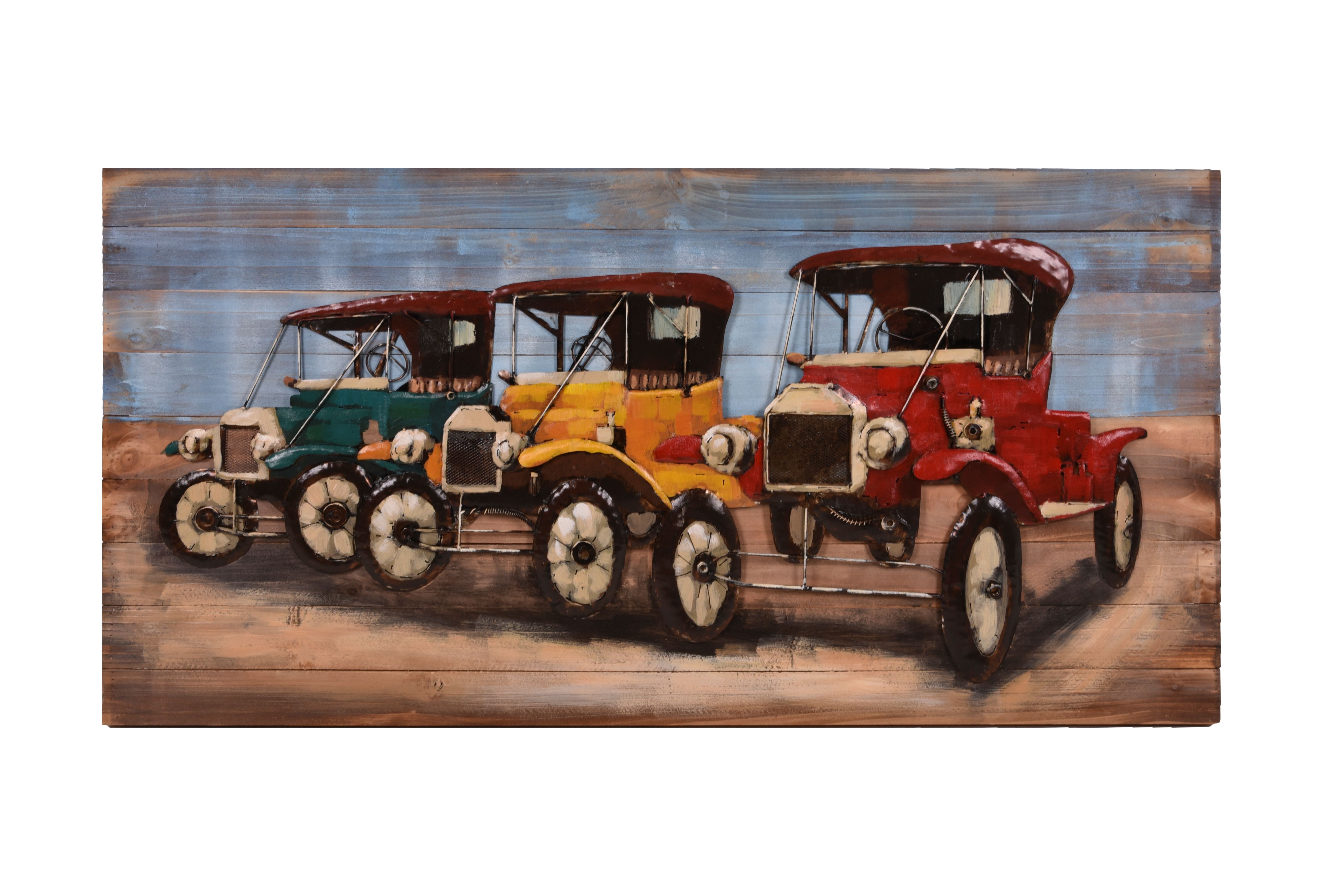 3D Metallbild Oldtimer 140 x 70 cm, Holz / Stahlblech