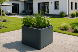 Premium Hochbeet aus Stahl anthrazit 80 x 80 x 75 cm