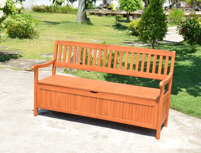 Garden Pleasure Bank mit Staufach HOUSTON, Eukalyptus geölt