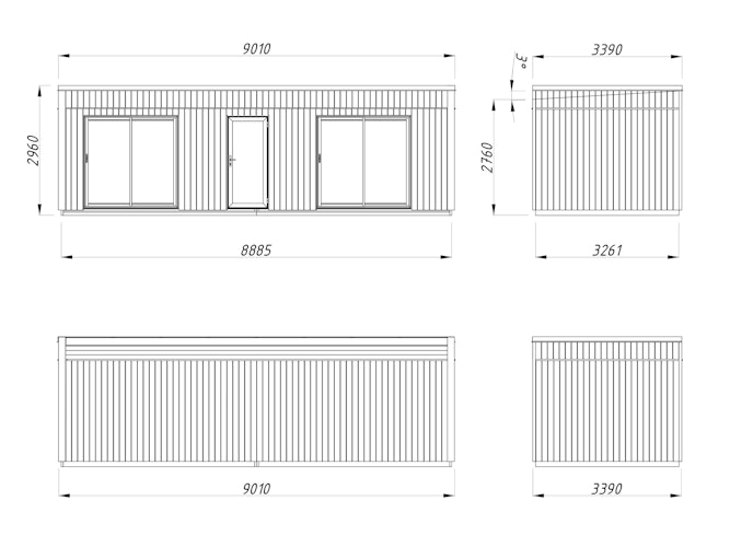Palmako Gartenhaus Johanna 22,4 m² - 160 mm