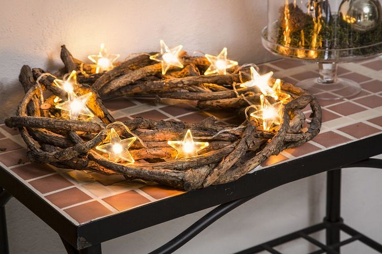 Konstsmide Weihnachtsbeleuchtung  LED Dekolichterkette klare Sterne