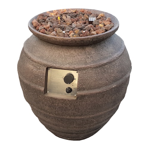 Gardenforma Gas Feuerstelle Katla, Keramik Antik braun, Faserbeton