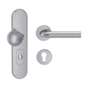 Vorschaubild Griffwerk TITANO Kombi SB_882 ES1 (S2) -Edelstahl matt Kombi-Schutzbeschlag -Knopf/Drücker -mit Griff DANIELA Klippt. -EM- ZA, 72mm -TS 38-50