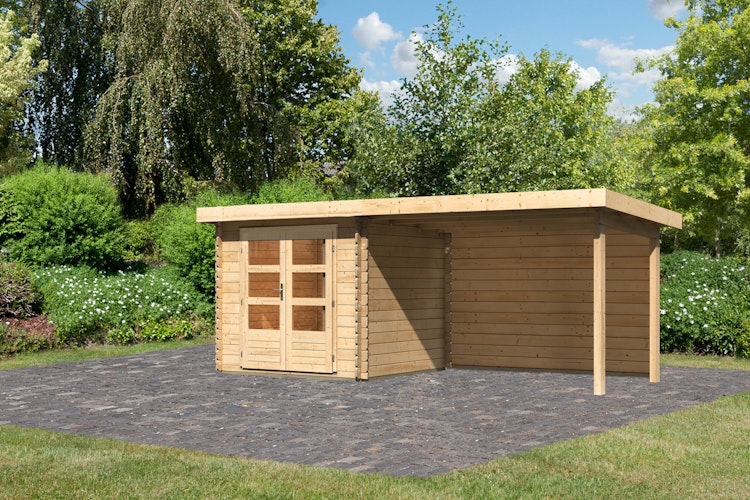 Karibu Woodfeeling Gartenhaus Bastrup 2 naturbelassen - 28 mm