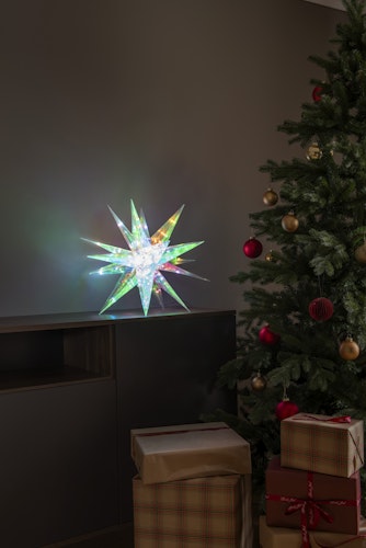 Konstsmide Weihnachtsbeleuchtung 3D Stern in kristalloptik, 80 RGBLEDs
