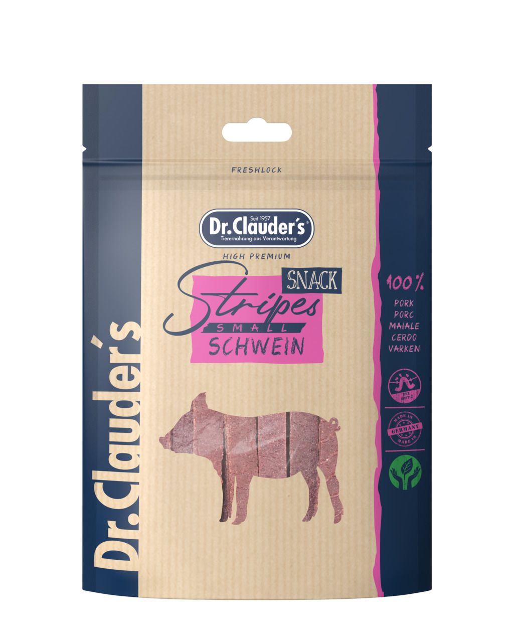Dr Clauder´s Schweinefleisch Stripes S Hundesnack