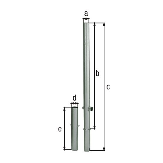 Alberts® Absperrpf.Passau herausnb.Pz.f,vz.,weiß,mit zwei roten Ringen,z.Einb.,Pf.⌀60 mm 786212