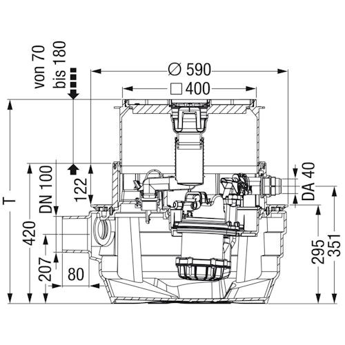 KESSEL 28701S - Abwasserstation Aqualift F Compact Mono - Unterflurinstallation