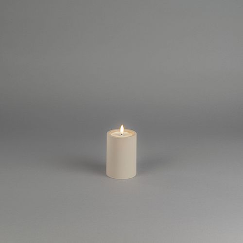 Konstsmide Weihnachtsbeleuchtung LED Kerze aus Kunststoff mattbeige batteriebetrieben 10 cm