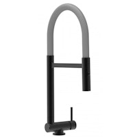 Wasserhahn Vorfenster Küchenarmatur, Umklappbar 4,5 CM, mit 360° schwenkbarem Auslauf, abnehmbare 2 strahl Handbrause, Schwarz Matt / Grau