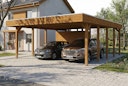 Vorschaubild Skan Holz Doppelcarport Friesland 546x708 cm mit Abstellraum Set D