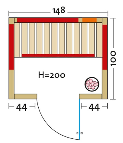 Infraworld Infrarotkabine TrioSol Natura 148 Plus inkl. 5-teiligem gratis Zubehörset