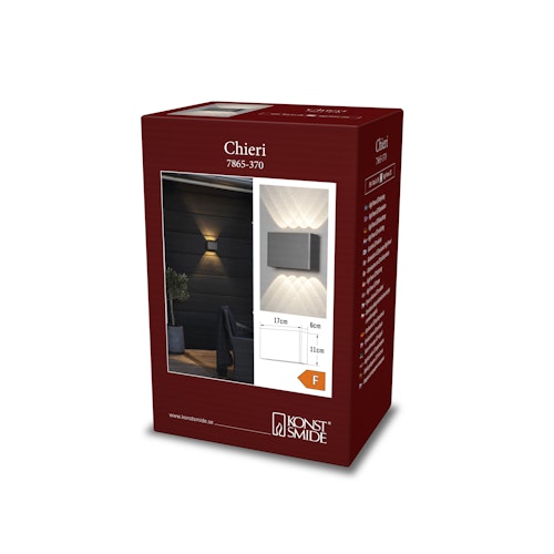 Konstsmide Wandleuchte Chieri, 2x4 LED, Aluminium, anthrazit (7865-370)