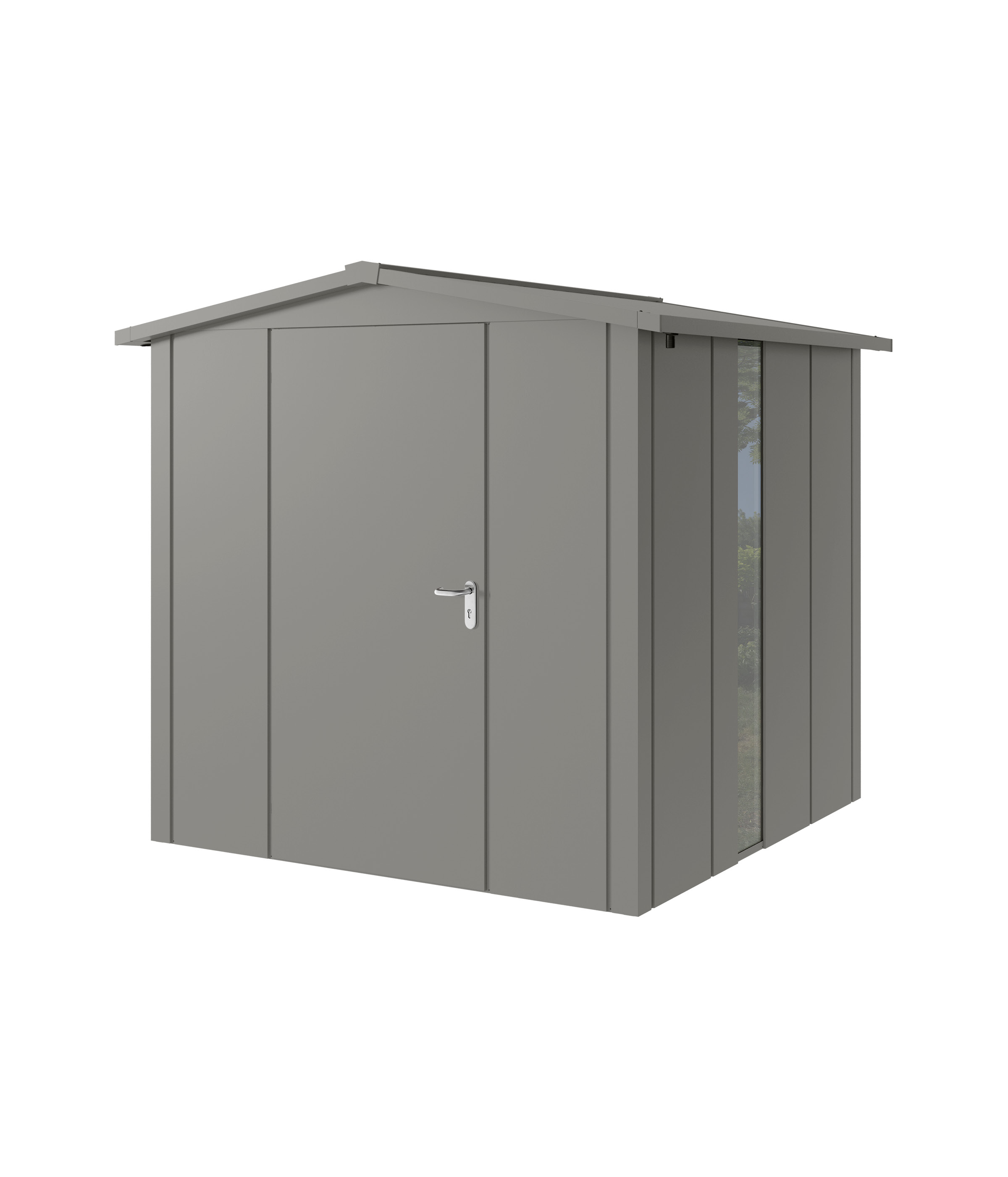 Hörmann Metall-Gerätehaus Juno JSD mit Satteldach B 214 x T 214 cm (JSD 5) mit bodentiefem Glaselement Motiv Design (mit...