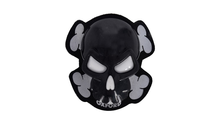 Oxford Knieschleifer Totenkopf, schwarz, Knieschleifer Paar, ideal für Rennen