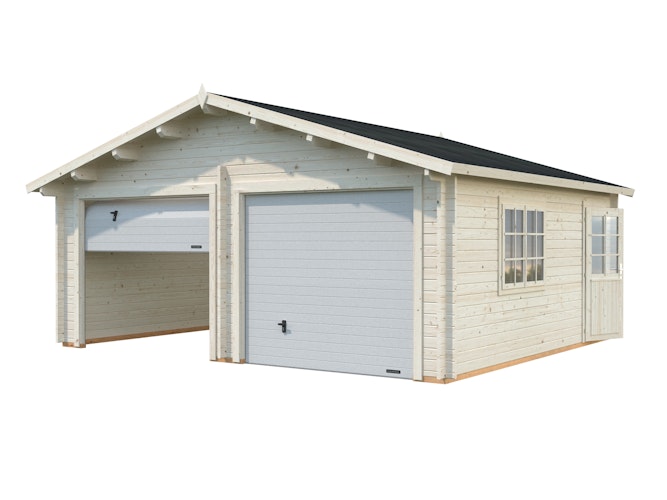Palmako Garage Roger 28,4 m² - 44 mm - mit Sektionaltoren