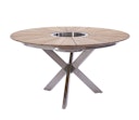 Vorschaubild Diamond Garden Tisch LYON Ø 140 cm, Edelstahl / Teak