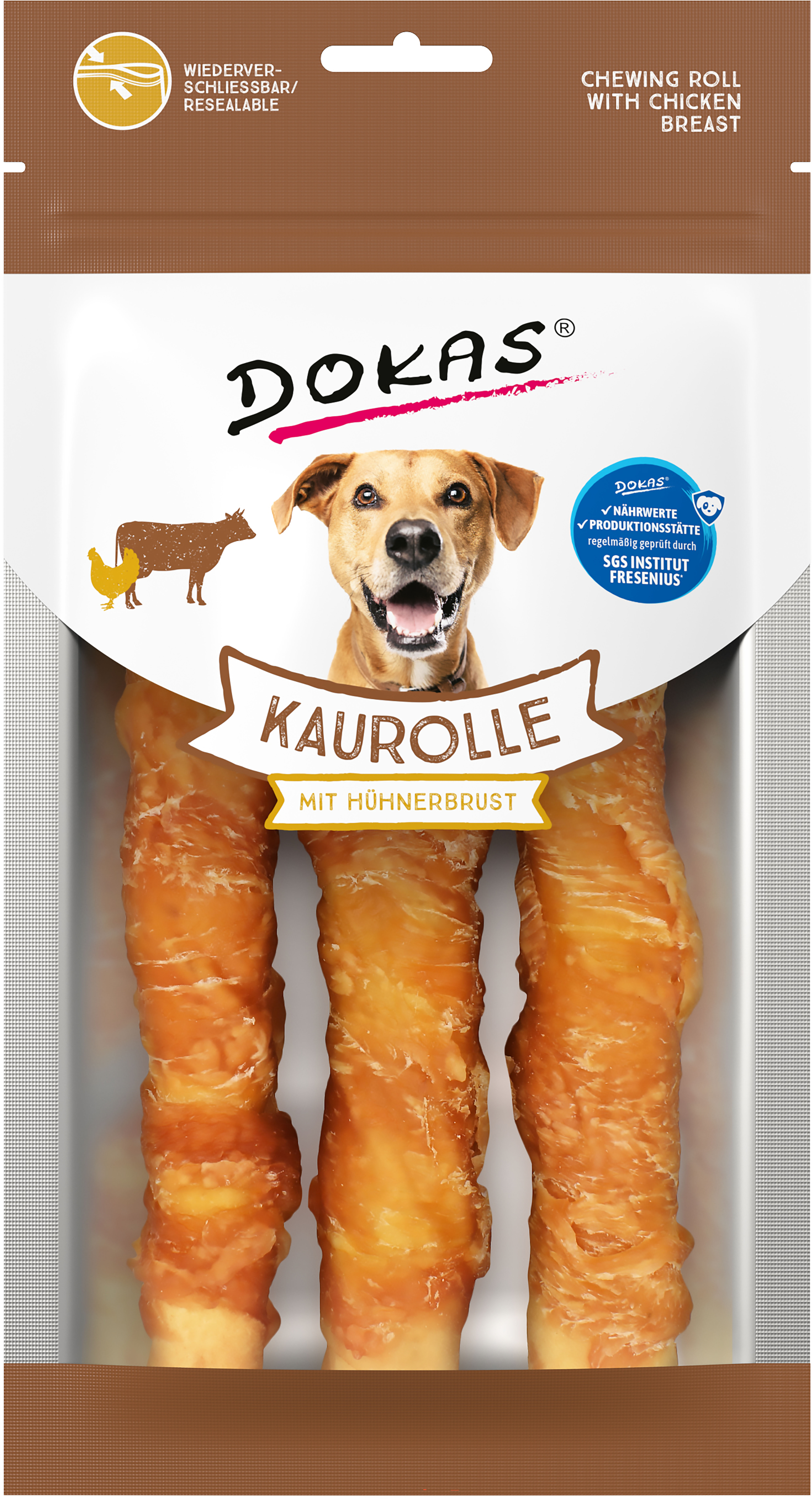 Dokas Hund Kaurolle + Hühnerbrust Medium 150g