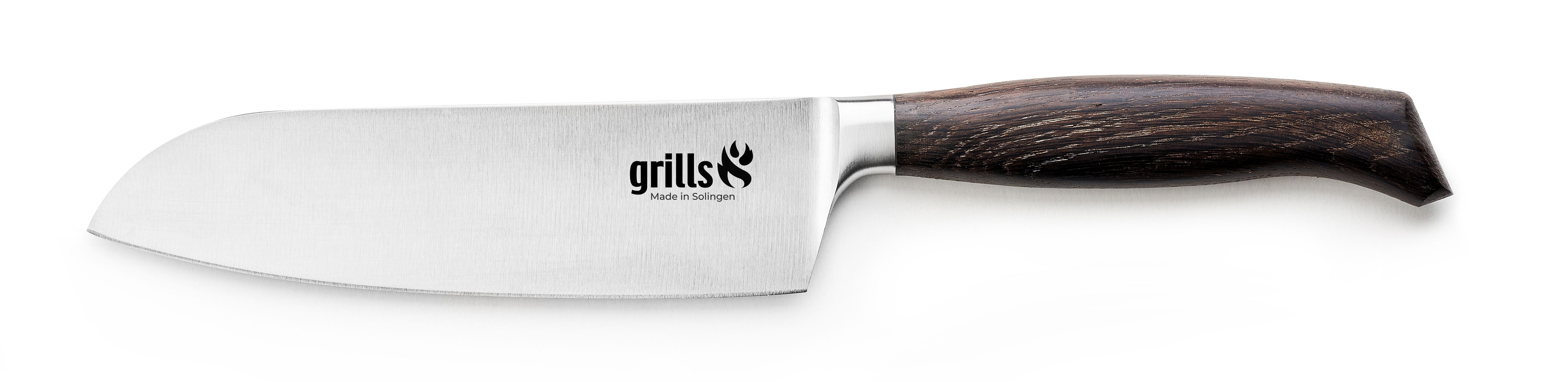 Grills.de Santokumesser mit Eichenholzgriff 16cm