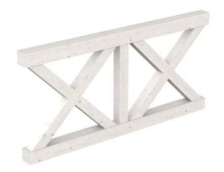 Thumbnail - Skan Holz Andreaskreuz-Brüstung für Terrassenüberdachung 170 cm, weiß