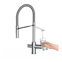 Vorschaubild 3 Wege Wasserhahn Küchenarmatur, FL, mit 360° schwenkbarem Auslauf, abnehmbare 2 strahl Handbrause, Verchromt