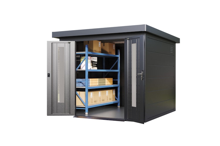 Wolff Finnhaus Premium Metall Gartenhaus Eirik 2424 Anthrazit