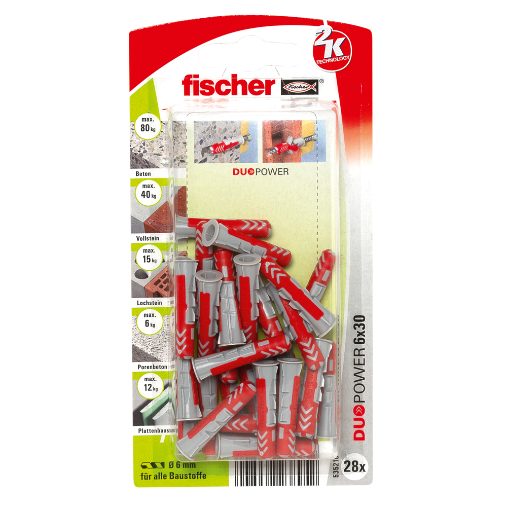 FISCHER Universaldübel Duopower 6x30 K