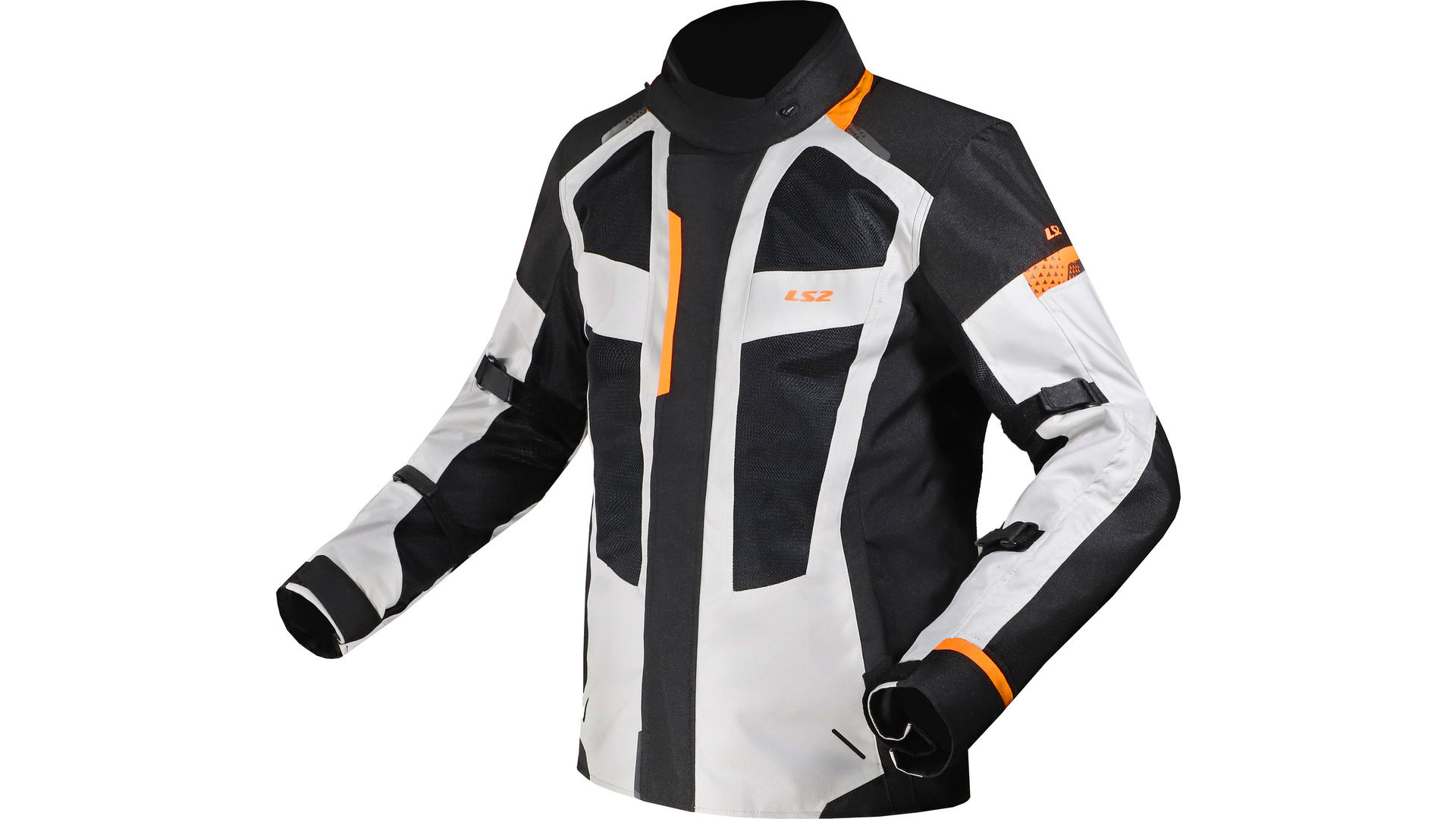 LS2 Scout Jacke Schwarz / Grau / Orange Herren Gr.m