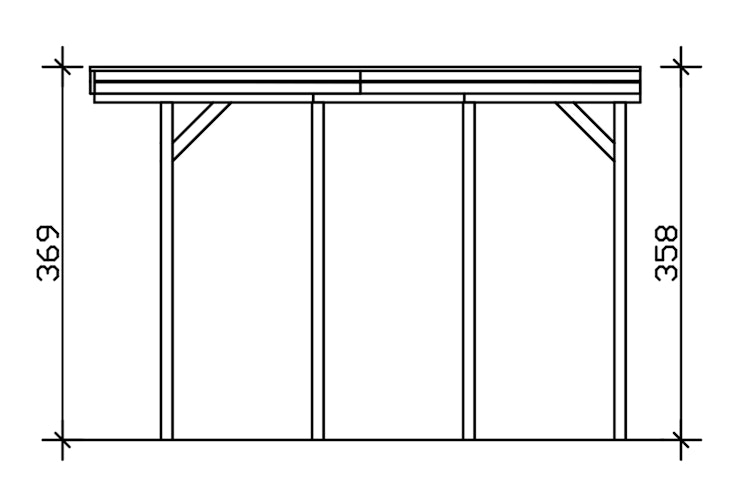 Skan Holz Friesland - Flachdach Caravan-Carport aus Nadelholz Breite 402 cm