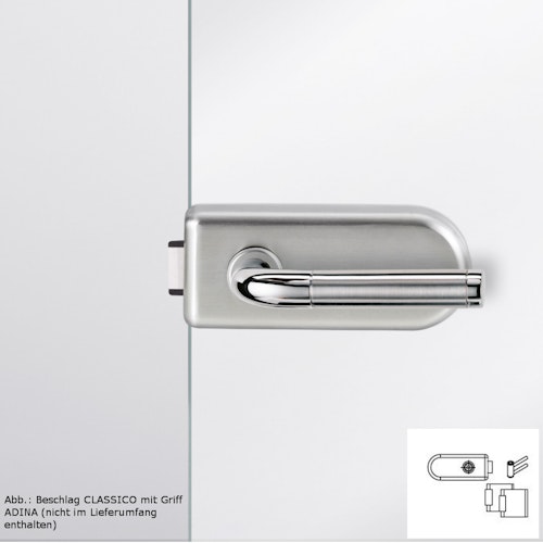 GRIFFWERK Ganzglastürbeschlagset CLASSICO 1.0 ohne Griff-Edelstahl matt