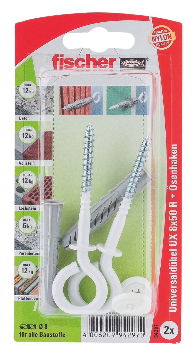 FISCHER Universaldübel UX 8x50 OH N K (2 Stück)