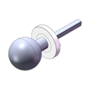 Vorschaubild Griffwerk Kombi-Knopf R4 mit Knopfrosettet M5-Gewinde -Edelstahl matt