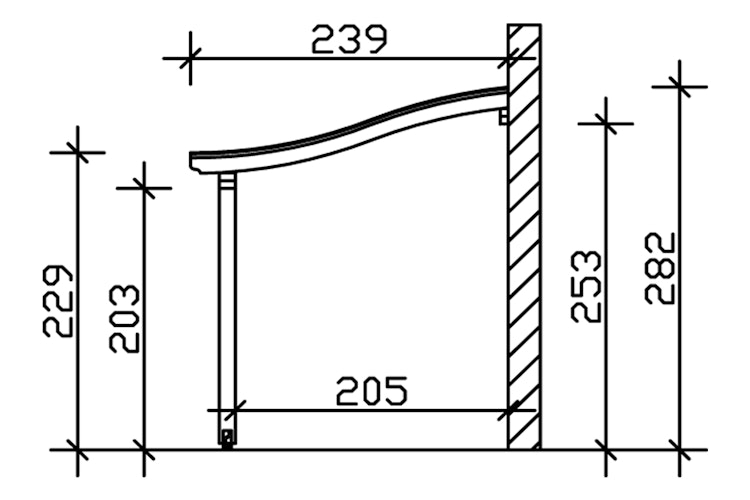 Skan Holz Terrassenüberdachung Venezia mit Mittelpfosten Breite 541 cm