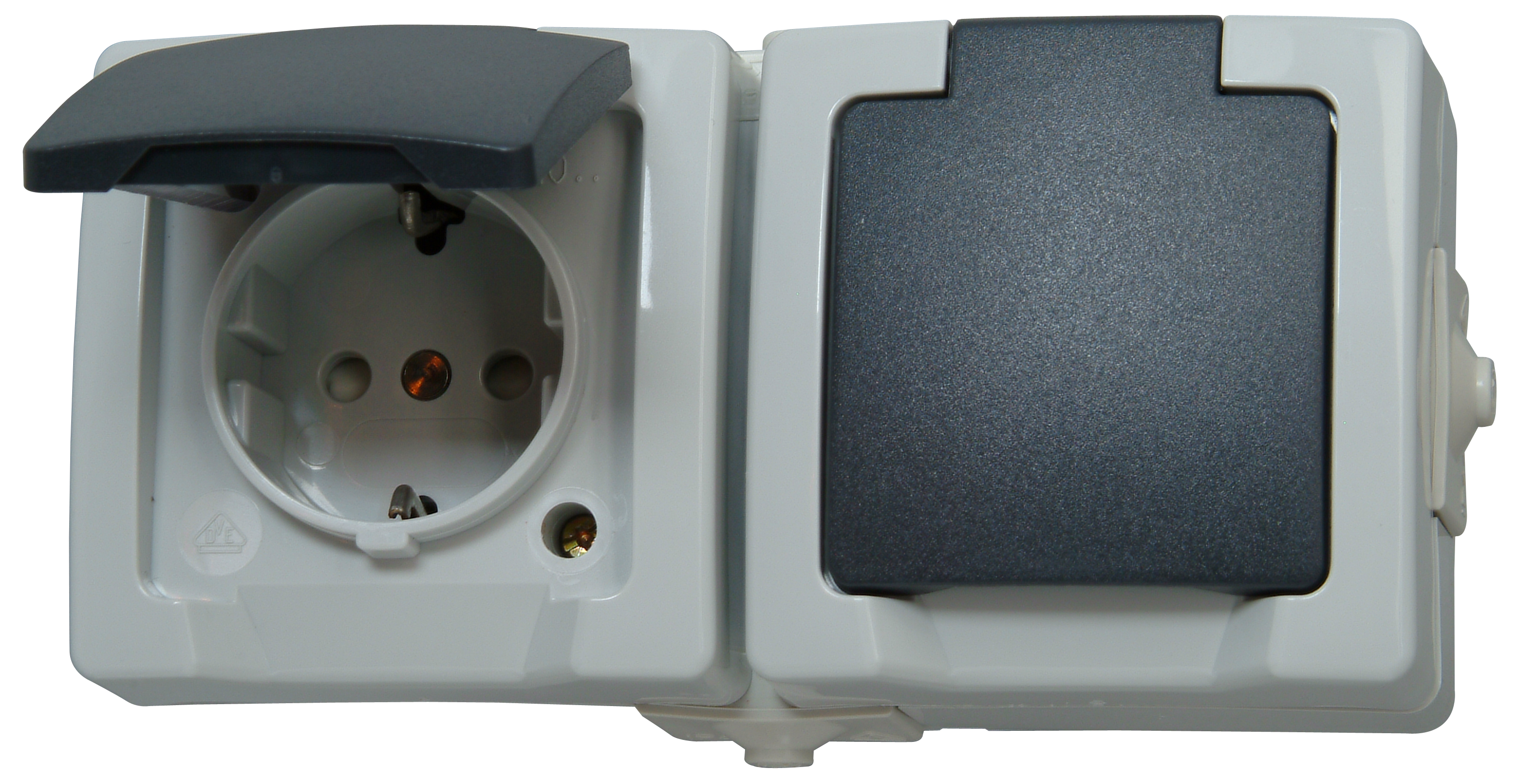 Thumbnail - Kopp Schutzkontakt- Steckdose NAUTIC grau, 2-fach