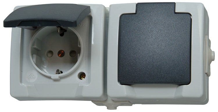 Kopp Schutzkontakt- Steckdose NAUTIC grau, 2-fach